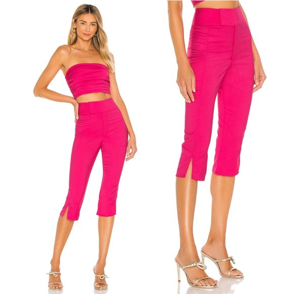 Lovers + Friends Pants - Lovers + Friends Everton Capri Pant Lipstick Pink